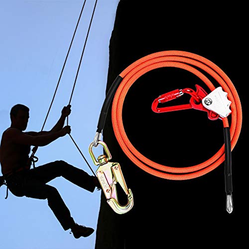 Meyoppm Flip Line, Wire Core Flipline 1/2" X 16', Wire Core Flip Line Kit with Triple Lock Carabiner Adjuster, Steel Swivel Snap, Climbing Flipline for Fall Protection, Arborist, Tree Climbers by Meyoppm - Image 8