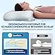CloudÉtoile NackenKissen Kopfkissen Memory Foam ‑ 2‑in‑1 Ergonomisches Orthopädisches Kissen Viscoschaum Seitenschläferkissen, Höhenverstellbar Nackenstützkissen Memory-Schaum Kissen, Hellgrau 64x38cm