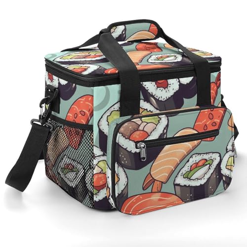 Sac isotherme pour pique-nique et camping grand modèle motif sushis