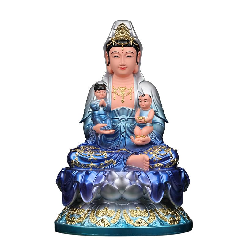 Amazon.com: Usoway 佛像Statue of Buddha 送子观音摆件供奉龙凤胎求子  