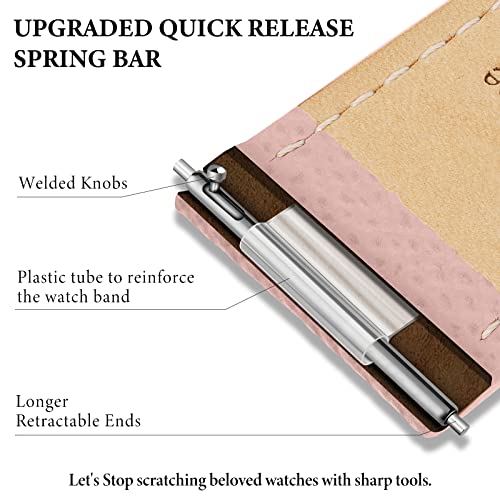 Ritche Quick Release Pink Leather Watch Bands For Men Women 18Mm Watch Band Replacement Compatible With Fossil Gen 4/5E 42Mm #TOP2