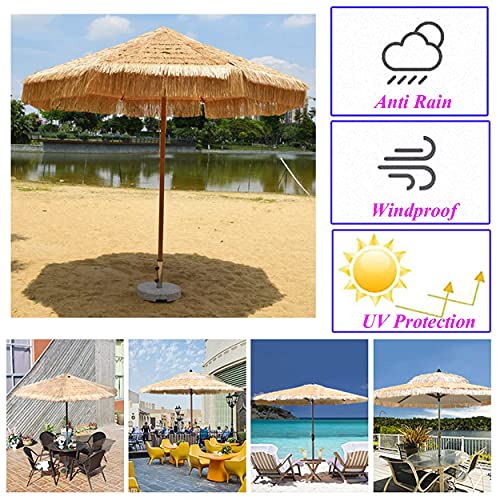 Parasol 8.8ft / 2.7M Opvouwbare tuinparasols Buiten Groot strandterras Parasols in Hawaiiaanse stijl Zonnescherm… - Afbeelding 4
