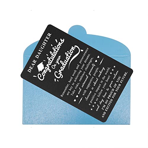 BAZLJY Daughter Graduation Card - 2024 Graduation Gifts for Daughter - Metal Engraved Graduation Card for My Girl - High School College Daughter Graduation Gift Ideas - Thumbnail 5