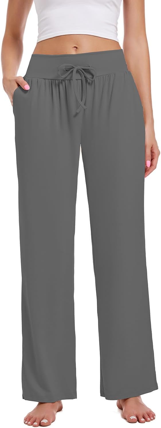 3 Pack Women's Lounge Pants Wide Leg Yoga Sweatpants with Pockets High Waisted Drawstring Lounge Loose Workout Jogger - Image 5