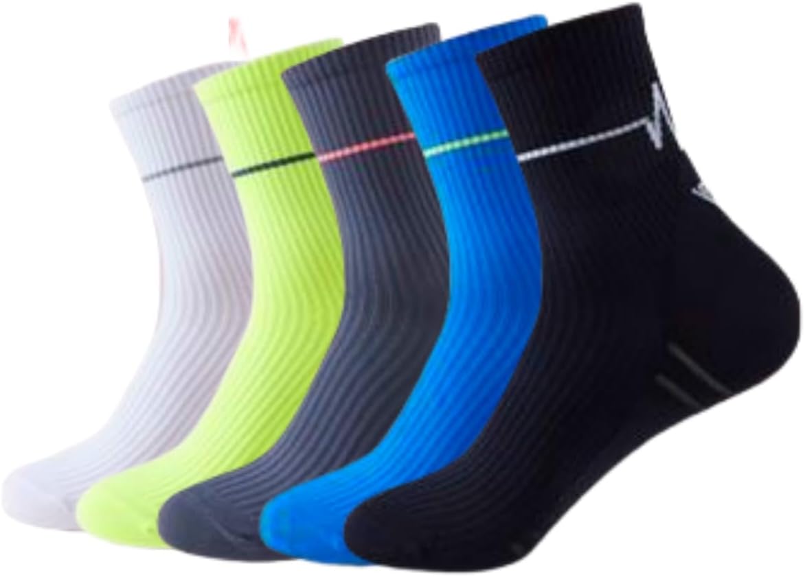 TOBSD 5-Pack Men's Athletic Ankle Socks Cushioned Breathable Running Quarter Sports Socks for Male Youth