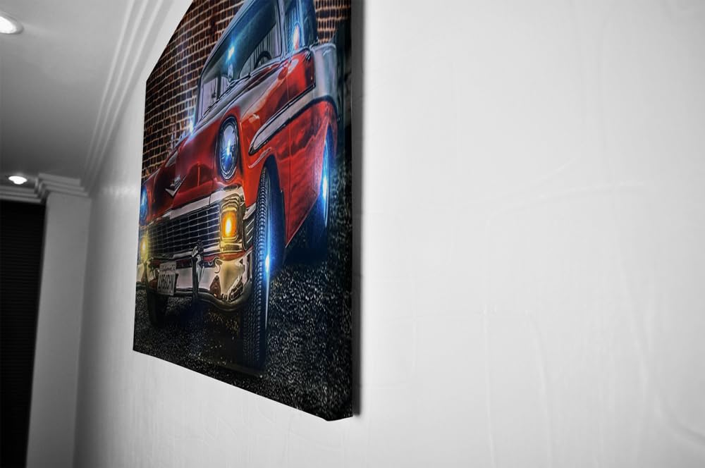 Samarkand - Lights LED-Bild mit Beleuchtung LED- Bilder Leinwandbild 65 x 45 cm Leuchtbild US CAR/OLDTIMER/ClASSIC CAR