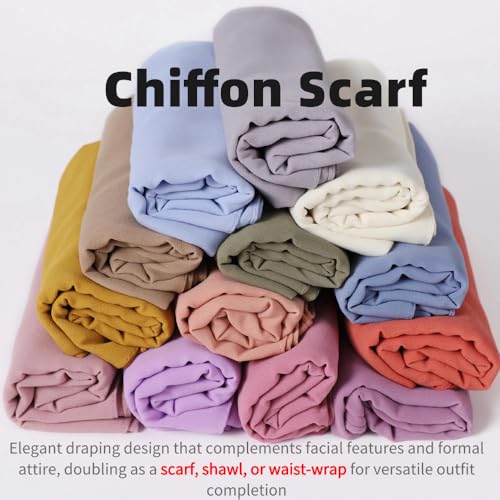 Chiffon Scarf Long Hijabs Soft Lightweight Shawls Breathable Solid Beach Sun-proof Coverup Wraps for Women3