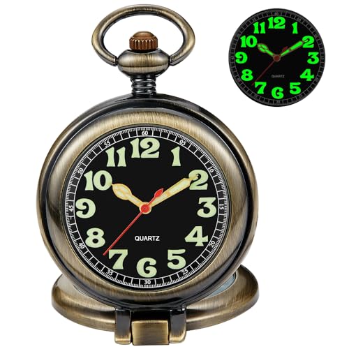 Image of Tiong Smooth Pocket Watch,Personalized Pocket Watch,Customized Watches for Men,Engraved Pocket Watches for Father's Day with Chain