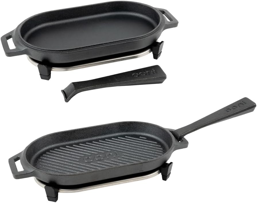 Ooni Cast Iron Pan Bundle - Sizzler & Grizzler Pans - Perfect for Meat, Veggies & More in Ooni Pizza Ovens