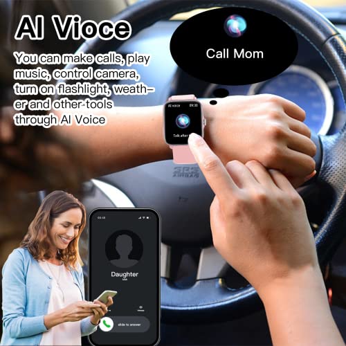 Smart Watch(Call Receive/Dial), Fitness Watch 28 Sport Modes, 1.7'' Smart Watches for Women Men with AI Voice Control Call/Text/Heart Rate/Sleep Monitor, Phone Smartwatch for Android iOS Phones, GPS