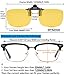 CAXMAN HD Night Vision Polarized Clip-on Flip Up Metal Clip Rimless Sunglasses, Lightweight, XL Size, Yellow Lens