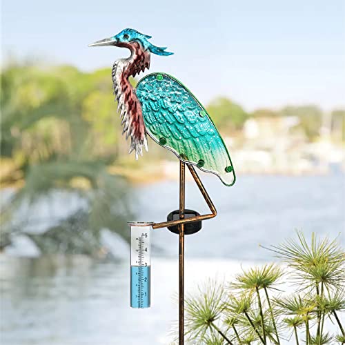 Sunnypark Heron Rain Gauge Solar Stake Outdoor, 43’’ Solar Rain Gauge Led Lights With Rainfall Gauge For Garden, Yard, Lawn, Pathway, Patio #TOP4