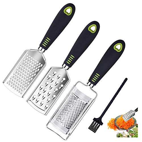 Cheese Grater Stainless Steel Set Zester Grater with Handle Multi Purpose Mini Zesters for Kitchen Cheese Chocolate Fruit and Vegetable