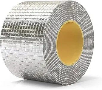 Kanshil Custom Leakage Repair Aluminium Waterproof Tape for Pipe Leakage-Roof Water Leakage Solution- Self Adhesive Aluminium Waterfroof Tape - Multipurpose Butyl Rubber Tape (4 inch x 5 meter)