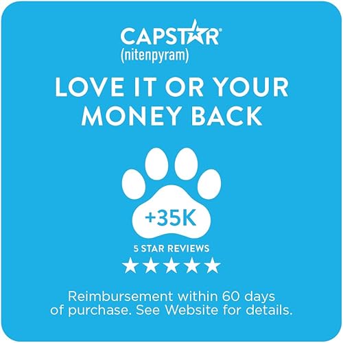 Miniatura 8 de Capstar (Nitenpyram) Tratamiento oral de pulgas de acción rápida para perros de 2 a 25 libras, tabletas de medicamentos recomendadas por