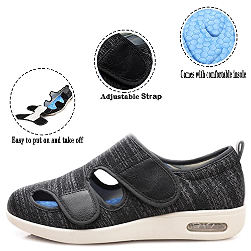 JBTNBX Women's Diabetic Shoe Walking Shoes Extra Wide Widths Adjustable Sneakers for Elderly Edema Swollen Feet4