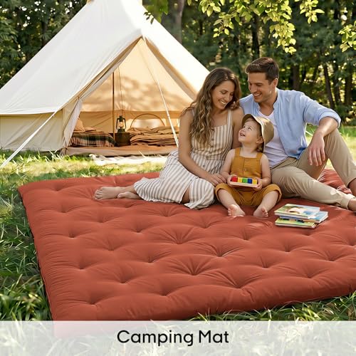 Image of ZonLi Japanese Floor Futon Mattress Full Size 75 inchx 54 inch, 100% Cotton Cover 2.5 inch Thicken Tatami Mattress, Foldable Sleeping Pad, Portable Dormitory Tatami Mat, Roll Up Floor Lounger Bed for Adult
