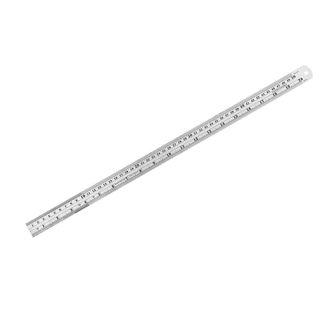 sourcing map Straight Ruler 500mm 20 Inch Metric Stainless Steel ...