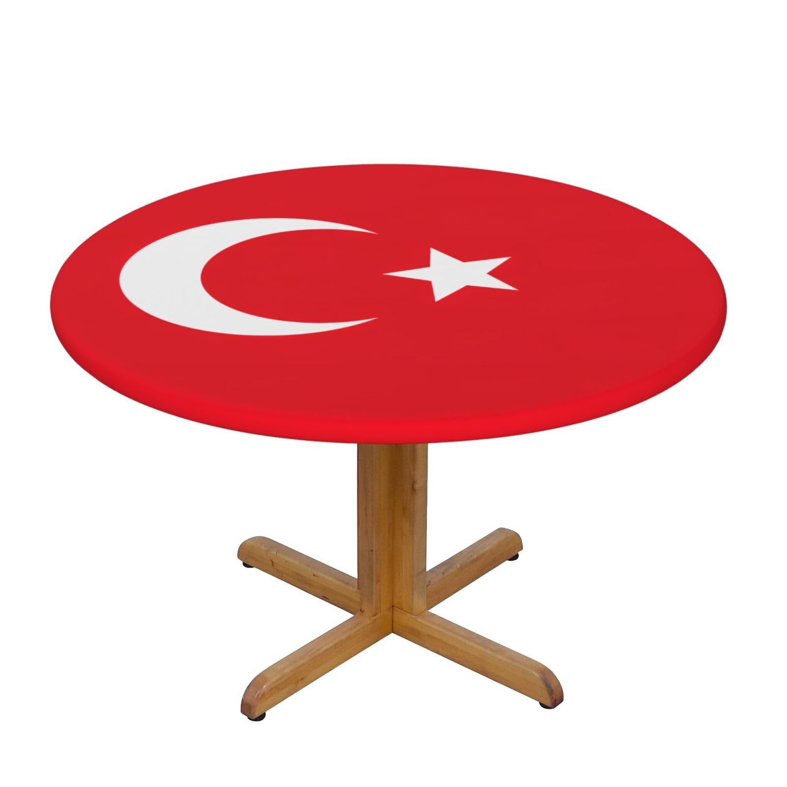 Flag Of Turkey Print Oxford Wipeable Tablecloth Oil-Resistant Outdoor Table Cover Reusable Birthday Table Protector