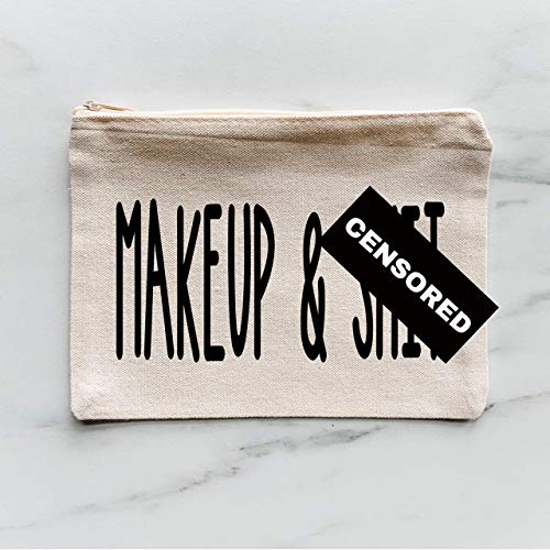 Might Be Makeup Might Be Snacks Large Zipper Canvas Makeup Cosmetics Bag Shefinds
