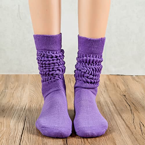 Image of Century Star Knee High Slouch Socks for Women - 80s 90s Scrunch Socks Soft Leg Warmers Stacked Boot Socks Holiday Daily