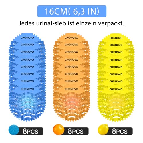 Urinal-Sieb-Deodorierer, 24 Packungen Urinal-Kuchen, Großpackung, duftend, Spritzschutz-Urinalmatten, Deodorierer, frische Pads für WC, Badezimmer, Restaurants, Büros, Schulen, Hotels (Ozeanbrise