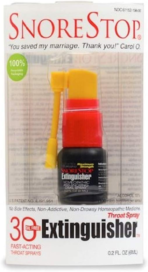 SnoreStop Fast-Acting Throat Spray Extinguisher,30 sprays, 0.2 oz (Pack of 6)