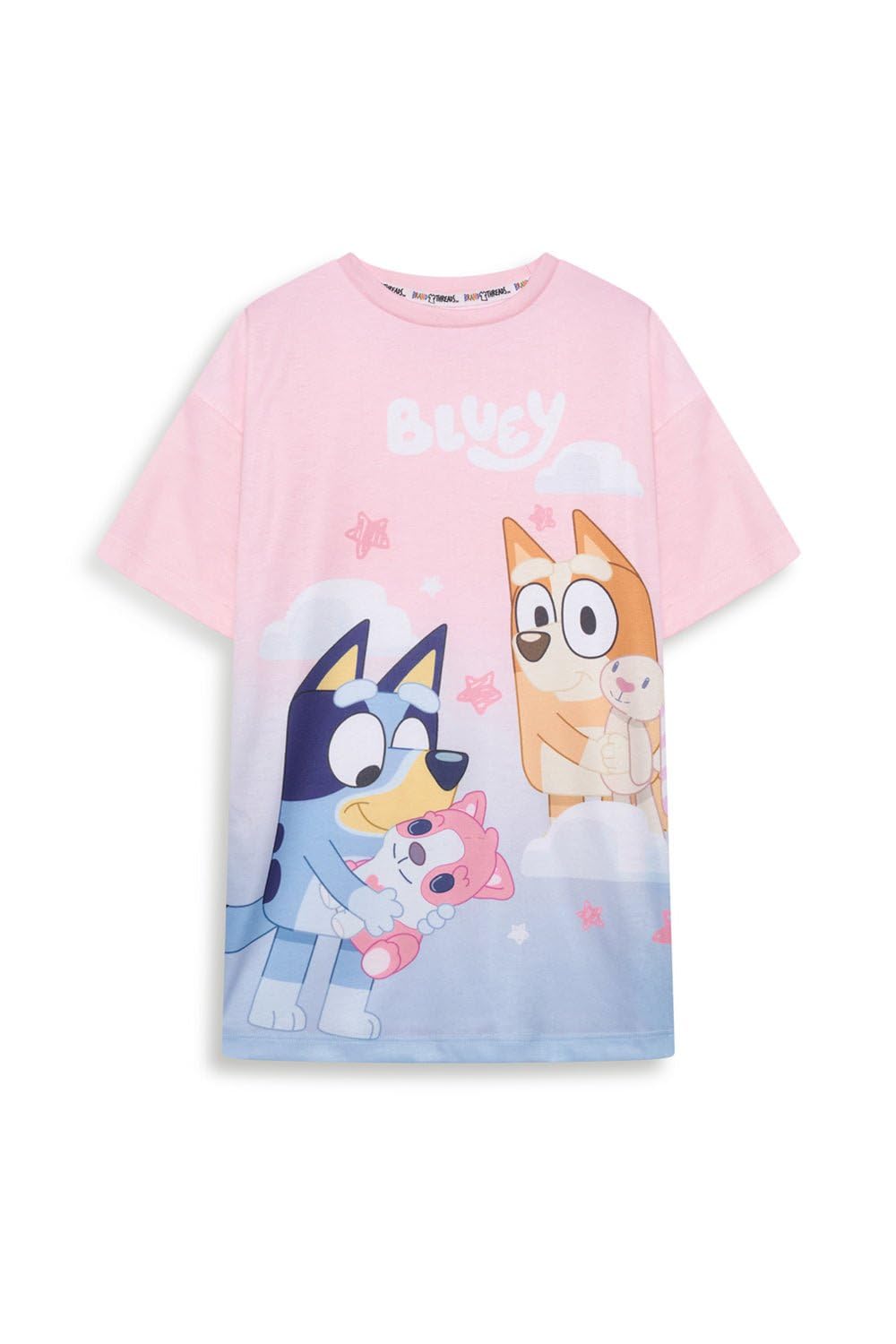 Bluey Girls Pink Nightie – Soft Character Nightdress, All-Over Print Sleepwear, Comfortable Long-Sleeve Night Dress, Cosy Nightwear, Gifts For Machine Washable