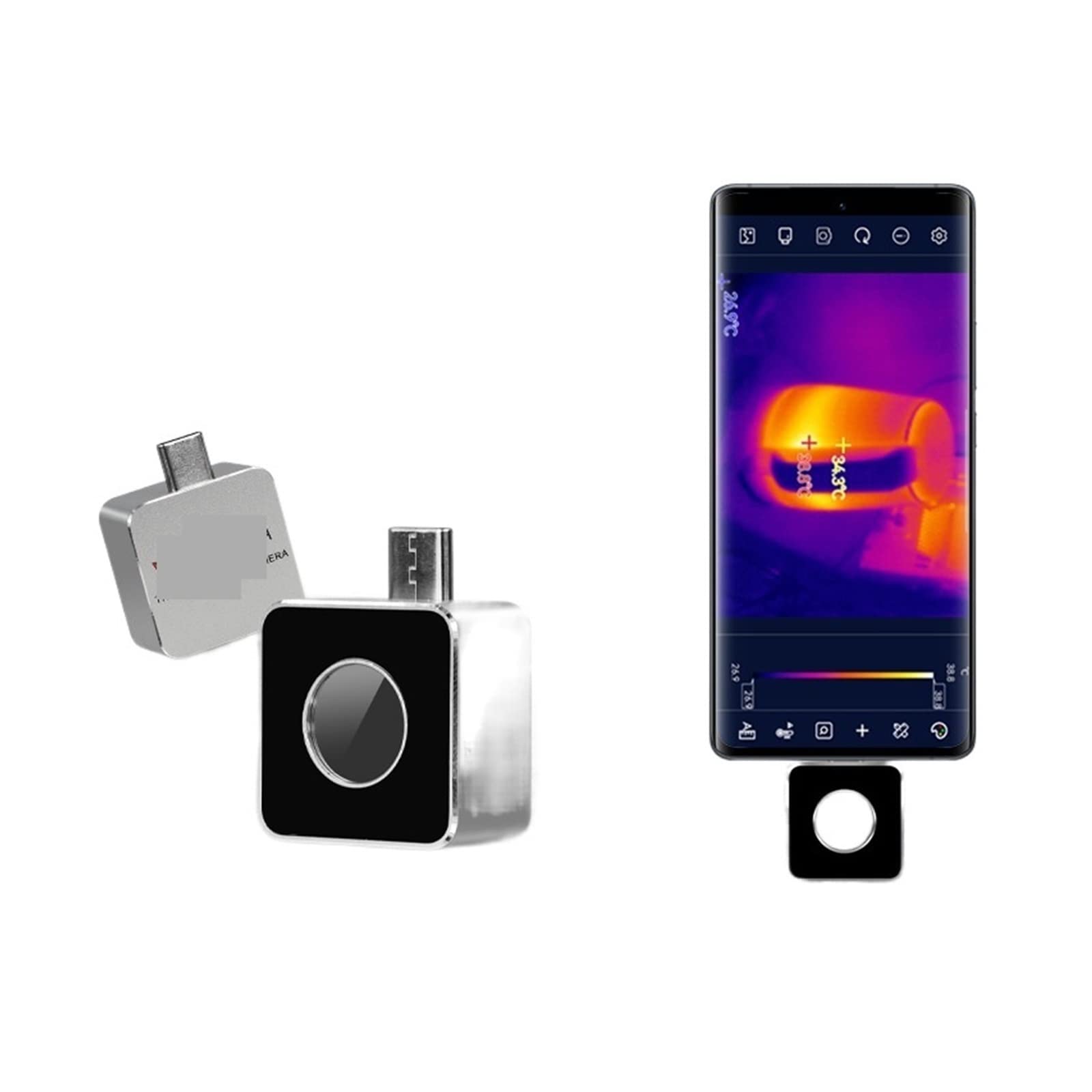 Cámara termográfica portátil Cámara térmica móvil for teléfono Inspección industrial Detección de pérdida de calor Cámara termográfica infrarroja con análisis de PC y grabación de vídeo(328A)