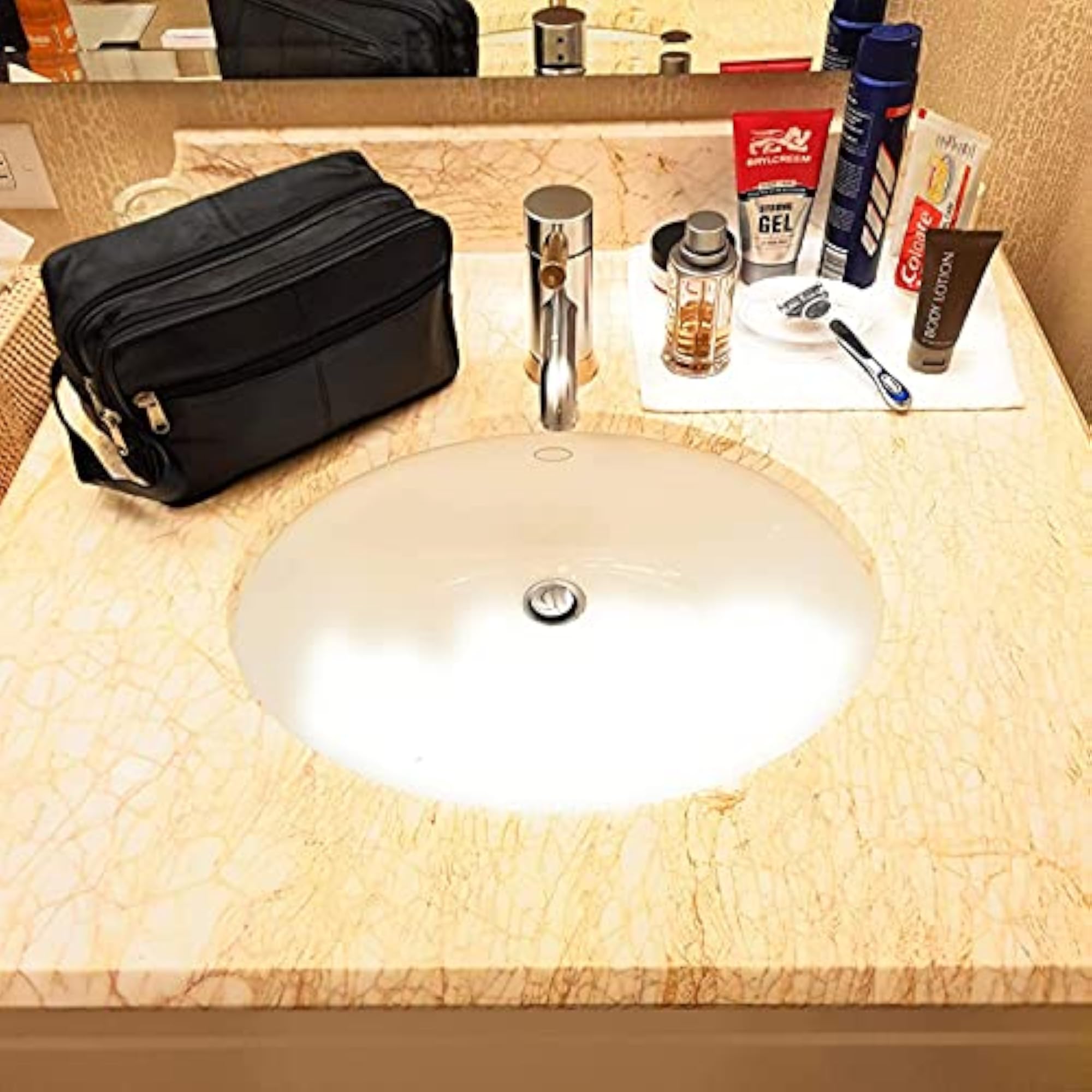 Leather Toiletry Wash Bag for Travel