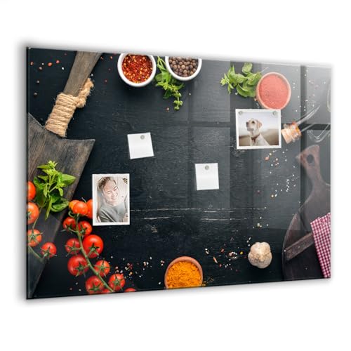 Tableau de notes magnétique en verre 100x70cm idéal pour organiser la cuisine familiale