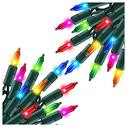 Multi Colored Christmas Lights, 2 Pack Total 40FT 200 Count Incandescent Christmas Mini Tree String Lights, Waterproof Christmas Decorations for Outdoor Indoor Xmas Home Party Garden Yard Decor
