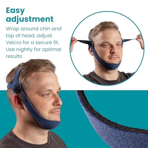 Anti Snoring Chin Strap for CPAP Users, Chin Strap for Snoring Solution, Made in USA, Breathable, Adjustable, Latex Free, Comfortable Sleep Support for Men & Women, Snoring Support