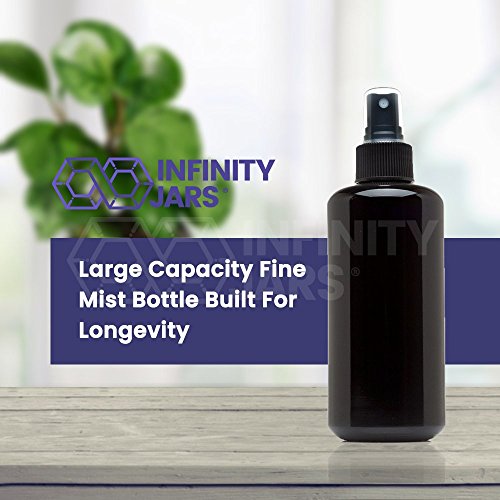 Infinity Jars 200 Ml (6.7 Fl Oz) Black Ultraviolet Glass Fine Mist Spray Bottle #TOP2