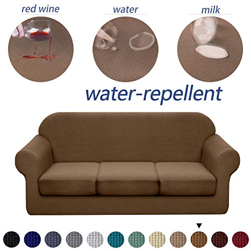 Granbest 4 Piece Premium Water-Repellent Sofa Slipcover for 3 Cushion Couch High Stretch