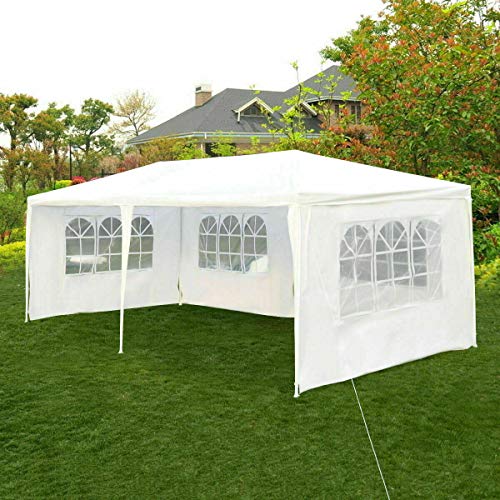 Tangkula Outdoor 10'x20' Tent, Party Wedding Tent with Removable Walls, Portable Canopy Shelter