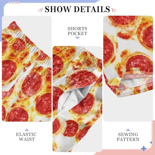 Pajama Pants Pizza Pepperoni Pattern Soft Pajama Sleep Pant Long Pj Bottoms S4