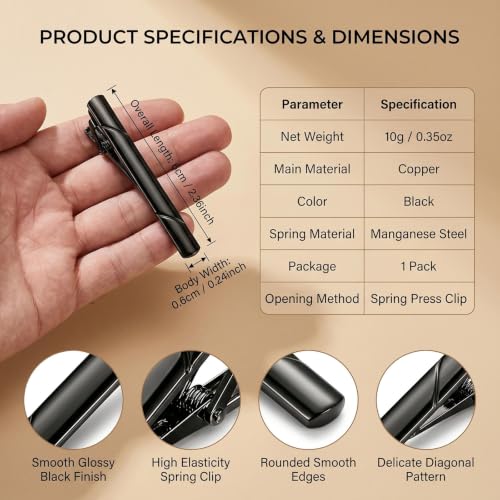 Image of Erioctry Mens Stainless Steel Tie Clips Minimalist Necktie Tie Bar Clasp Clip Clamp Pins Best Gift For Men Business Party Wedding Best Gift and Daily Life