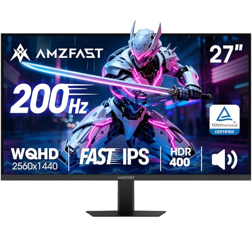 Amzfast Gaming Monitor 27 Zoll, QHD 2560x1440