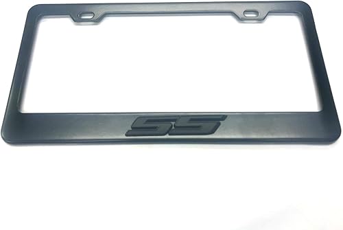 Miniatura 3 de Soporte para placa de matrícula con emblema de Camaro SS negro 3D de acero inoxidable para Chevy Camaro (2 blanco)
