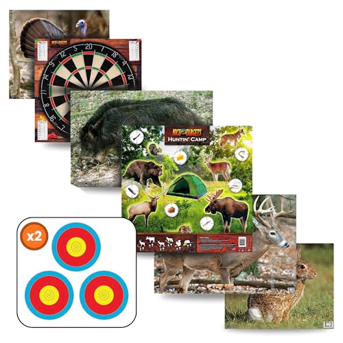 NiceTargets Sharpshooter Variety 8 Pack Target Set | USA-Made Durable Plastic Archery Targets | Weatherproof Sets for Archers Bowhunters and Other Shooting Practice