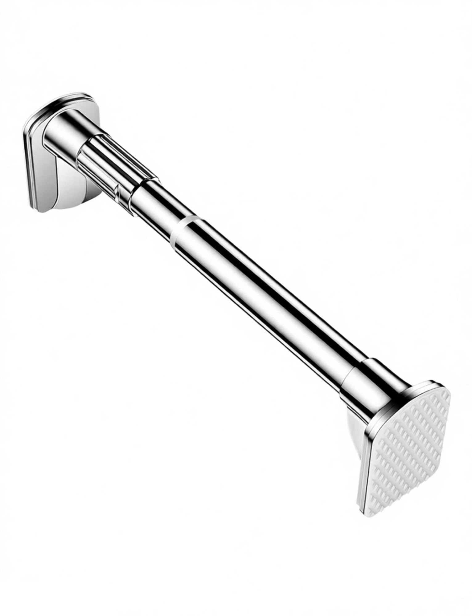 Generisch Verstellbare Gardinenstange – Verstellbare Kleiderstange, ausziehbare Gardinenstangen aus Edelstahl mit Spannfunktion (Silber, 70–120 cm / 27,6–47,2 Zoll)