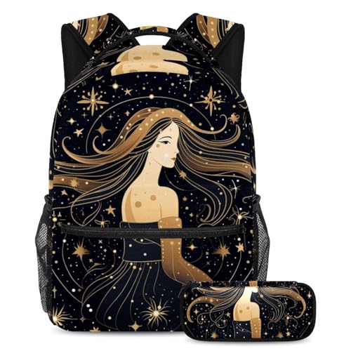 Sac à dos Sophia Constellation Vierge avec trousse pour l'école et voyage