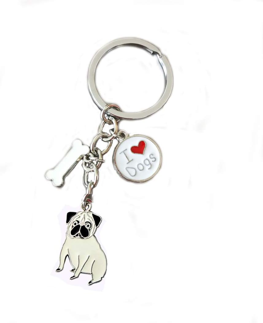 Dog Keychain,Lovely Dog Key-ring Portable Metal Keychain Keyring Key Decor Car Keyring Decoration