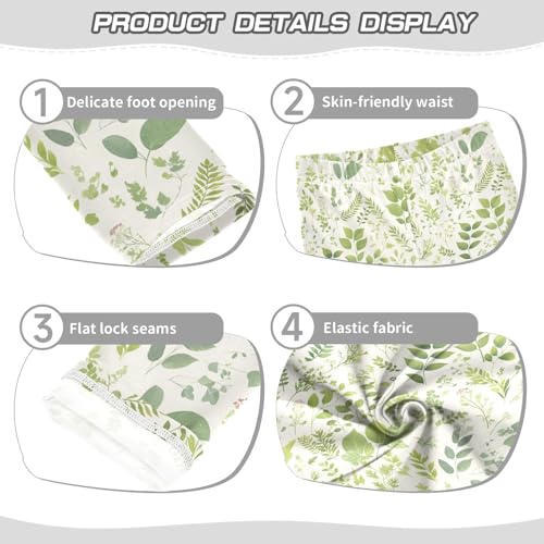 KLL Seamless Pattern with Leafs Prints Toddler Girl Active Leggings Soft Full Length Pants Exercise3