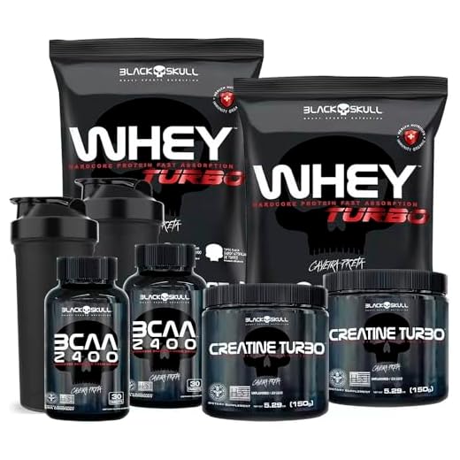 Combo 2x Whey Protein Turbo + 2 Bcaa + 2 Creatina - Black Skull (Chocolate)
