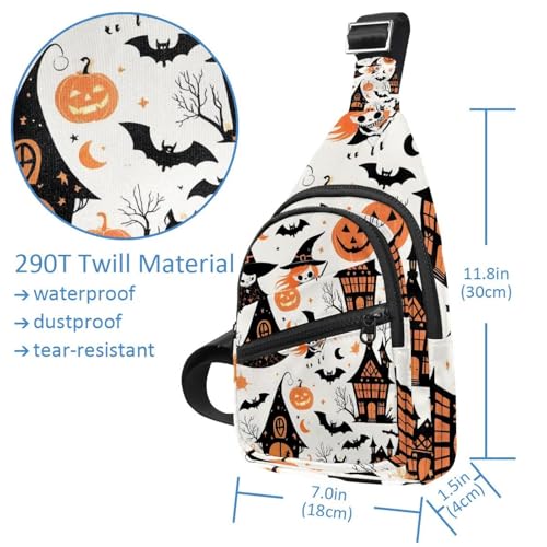 Sac à dos bandoulière Halloween 30x18x4cm multicolore avec sangle réglable - 5