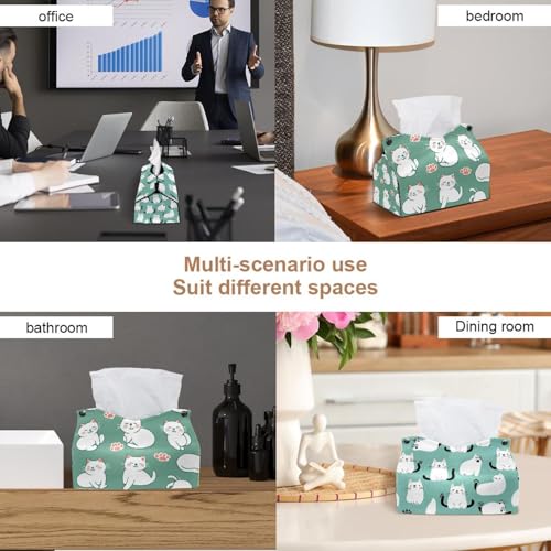 Boîte à mouchoirs chat blanc lot de 2 distributeurs décoratifs - 7