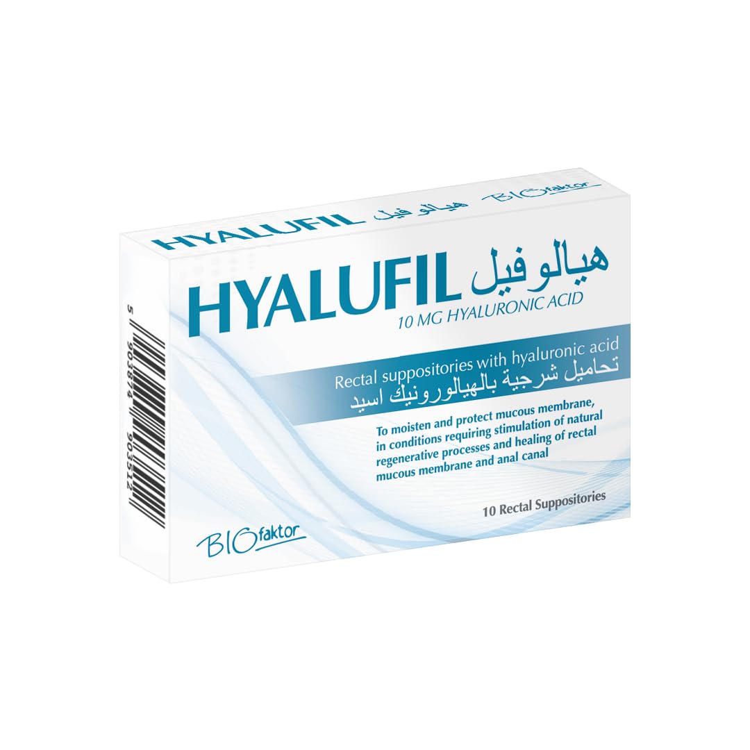Hyalufil Hemorrhoid Treatment Suppositories with Hyaluronic Acid 10MG, 10 count