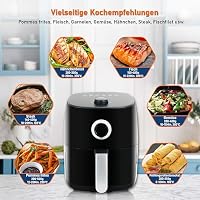 Home Trends® Mini-Heißluftfritteuse mit programmierbarer Temperaturregelung 1400 Watt 30 Minuten Timer ölfreies Frttieren Spülmaschinenfeste Antihaft-Behälter und einfach Reinigung Schwarz (2.8 L) – Ansicht 2